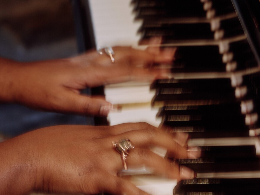 Dashiell plays the piano at The Mansion at Strathmore.